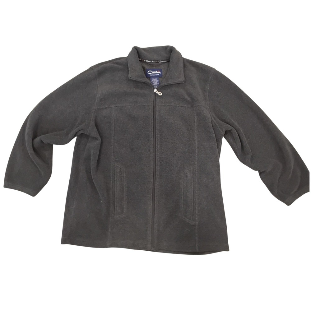 Catalina Outerwear Womens 4 Season Fleece Jacket Full Zip Steel Gray Size L